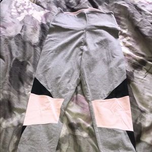 pink gray colorblock leggings size small